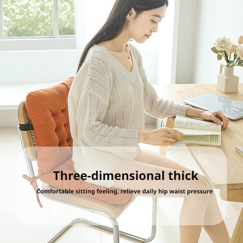 Desk Chair Cushion with Ties Office Seat Cushion Non-Slip Comfort Dorm Pad with High Back Support Soft Seat Pad for Dorm, Office Car Home Dining Room Kitchen - Image 5